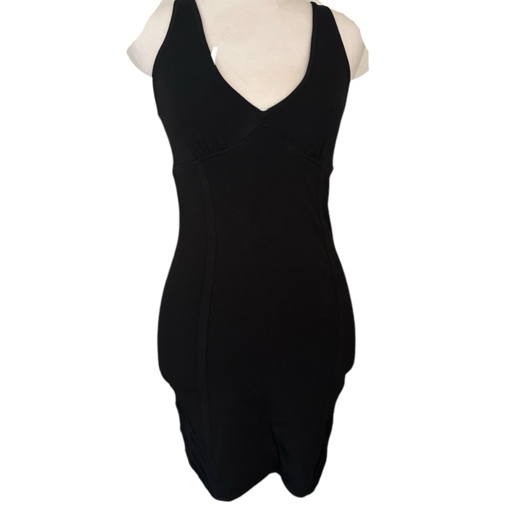 Vintage Bebe Black Womens Size Medium Bodycon Dress Retro